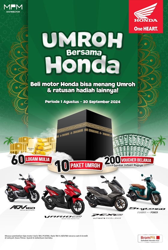 Program Spesial Beli Motor Honda, Dapat Umroh Gratis